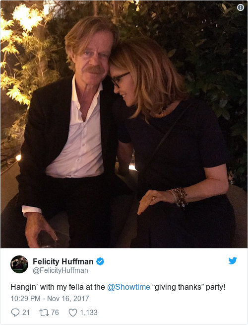 Tweet by @Felicity Huffman