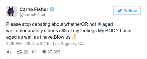 Tweet by @Carrie Fisher