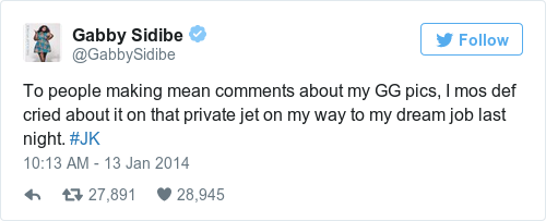 Tweet by @Gabby Sidibe