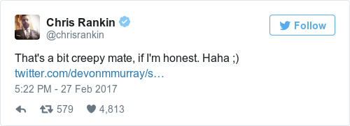 Tweet by @Chris Rankin
