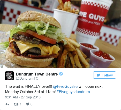 Tweet by @Dundrum Town Centre