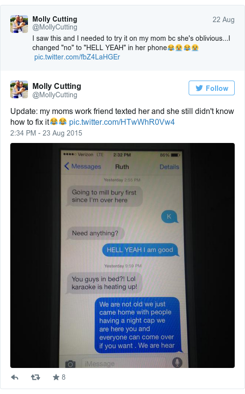 Tweet by @Molly Cutting
