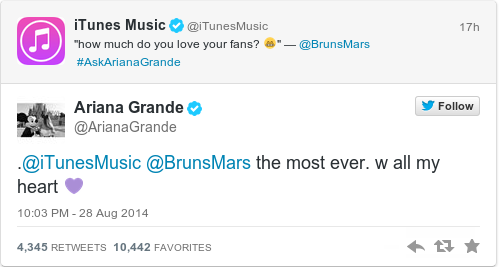 Tweet by @Ariana Grande