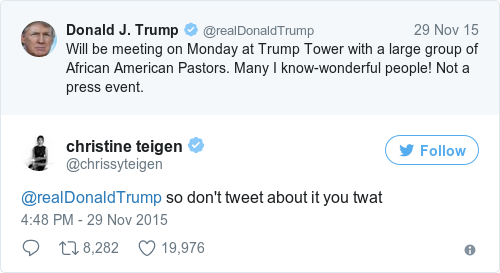 Tweet by @christine teigen