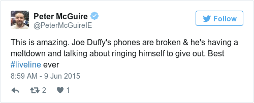 Tweet by @Peter McGuire