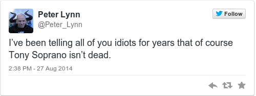 Tweet by @Peter Lynn