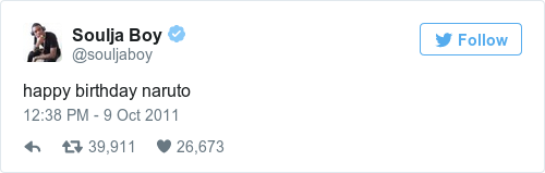 Tweet by @Soulja Boy