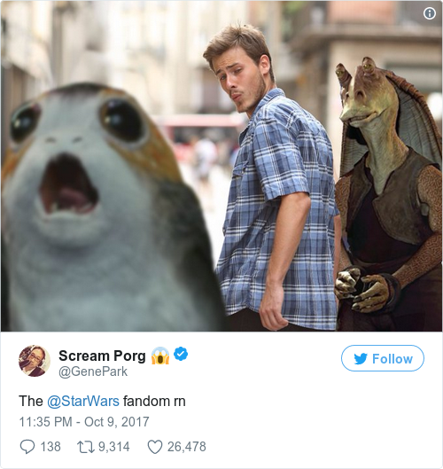 Tweet by @Scream Porg 😱