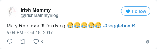 Tweet by @Irish Mammy