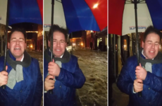 A Kilkenny chef and his umbrella delivered the best live reports from Storm Frank last night