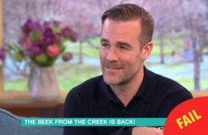 James Van Der Beek was not impressed with being asked about Dawson's Creek on This Morning