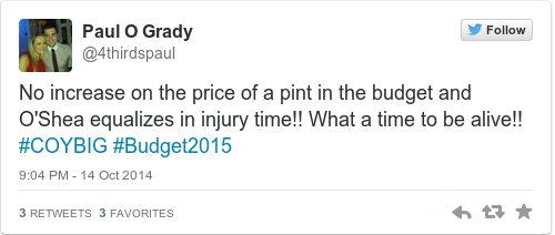 Tweet by @Paul O Grady