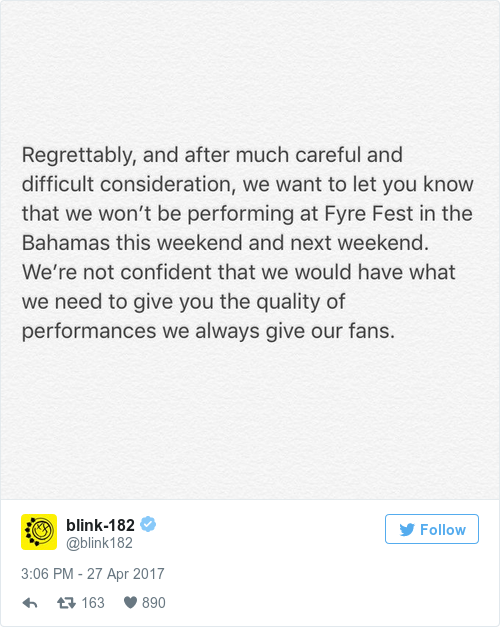 Tweet by @blink-182
