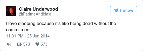 Tweet by @Claire Underwood