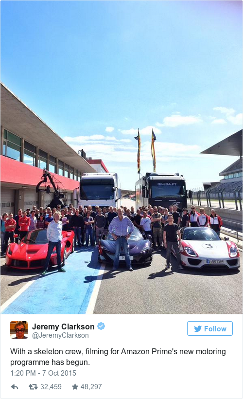 Tweet by @Jeremy Clarkson
