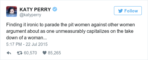 Tweet by @KATY PERRY