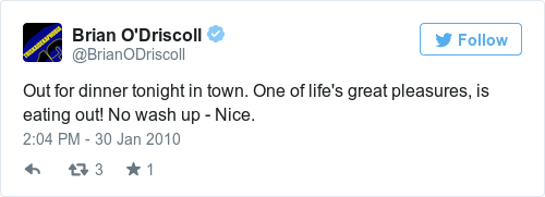 Tweet by @Brian O'Driscoll