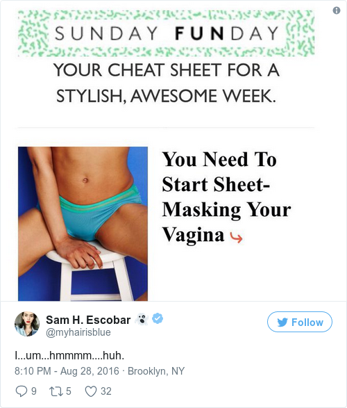 Tweet by @Sam H. Escobar 👻