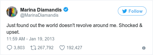 Tweet by @Marina Diamandis