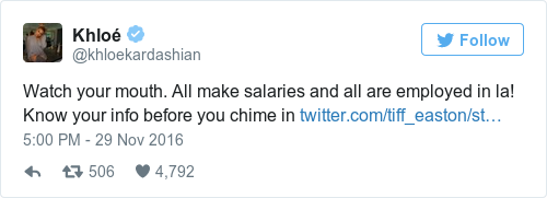 Tweet by @Khloé