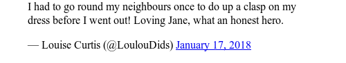 Tweet by @Louise Curtis