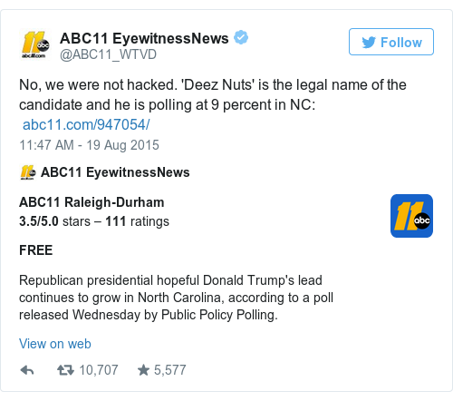 Tweet by @ABC11 EyewitnessNews