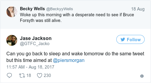 Tweet by @Jase Jackson