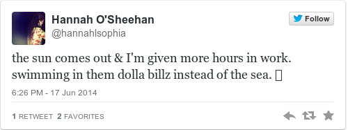 Tweet by @Hannah O'Sheehan