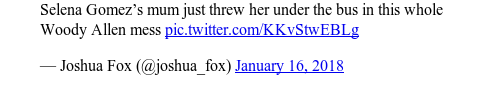 Tweet by @Joshua Fox