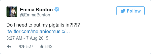 Tweet by @Emma Bunton