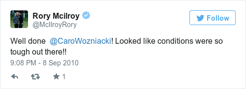 Tweet by @Rory Mcilroy