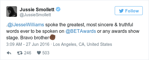 Tweet by @Jussie Smollett
