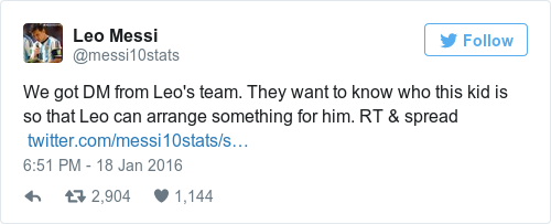 Tweet by @Leo Messi