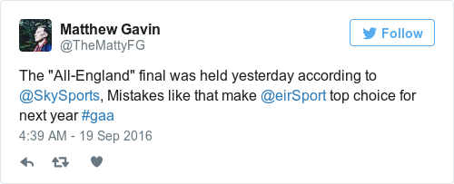 Tweet by @Matthew Gavin