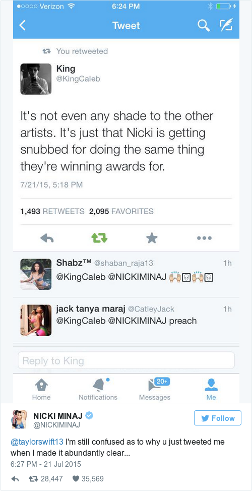 Tweet by @NICKI MINAJ