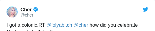 Tweet by @Cher
