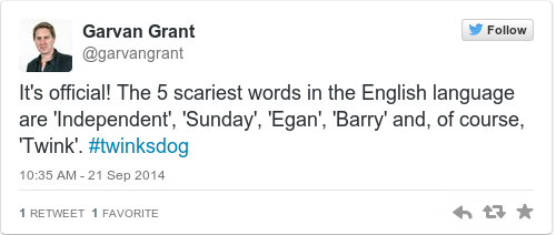 Tweet by @Garvan Grant
