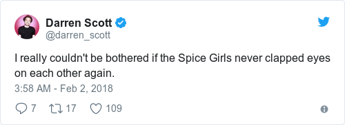 Tweet by @Darren Scott