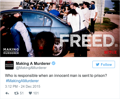 Tweet by @Making A Murderer
