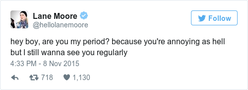 Tweet by @Lane Moore