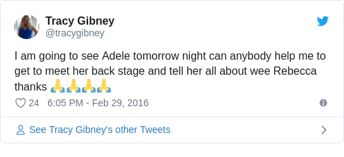 Tweet by @Tracy Gibney