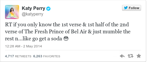 Tweet by @Katy Perry