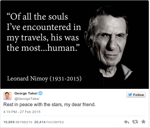 Tweet by @George Takei