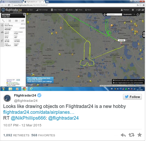 Tweet by @Flightradar24