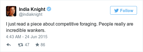 Tweet by @India Knight