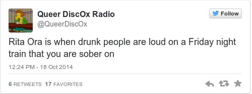 Tweet by @Queer DiscOx Radio