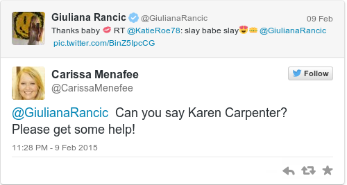 Tweet by @Carissa Menafee