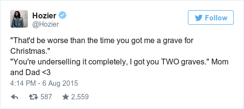 Tweet by @Hozier