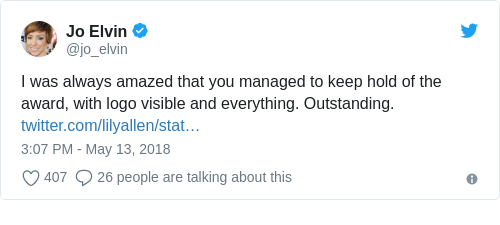 Tweet by @Jo Elvin