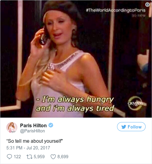 Tweet by @Paris Hilton